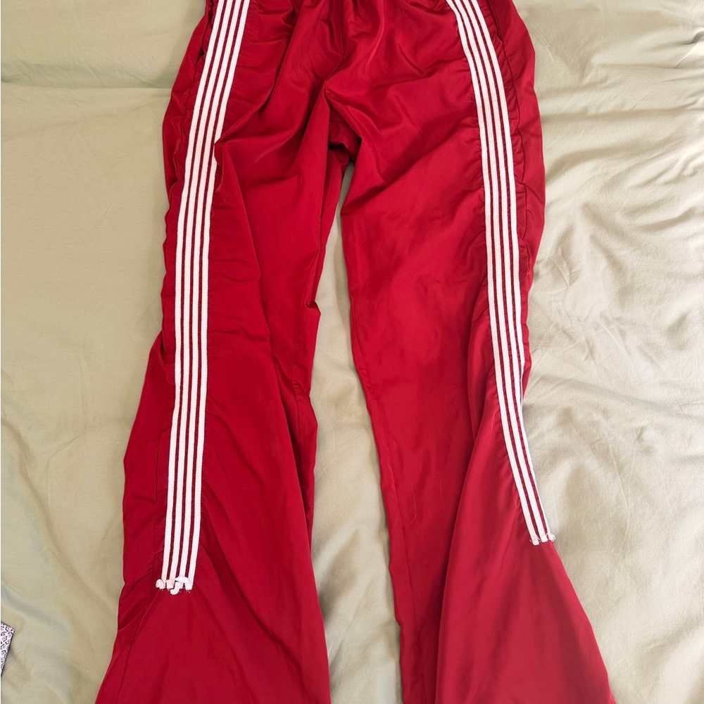 Edikted Red Kids Joggers with White Stripes